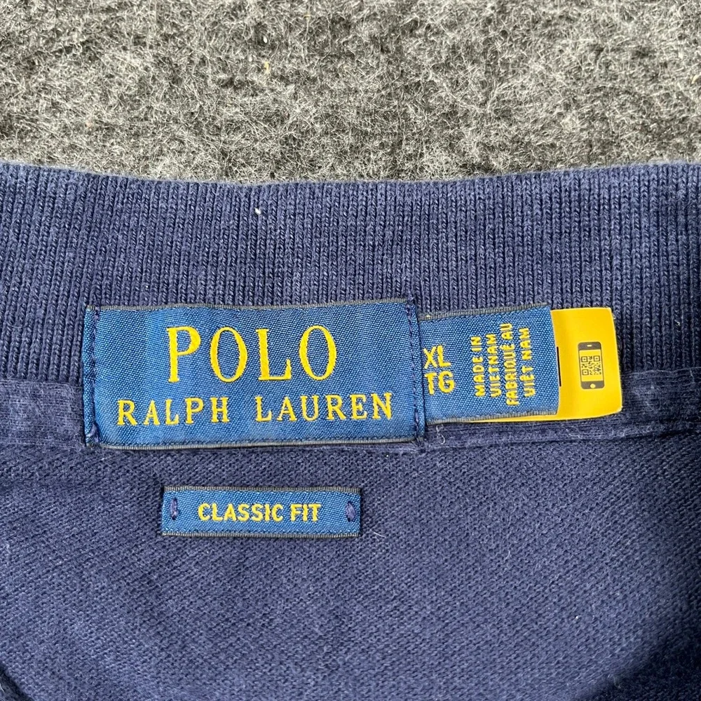 Polo Ralph Lauren Polo Shirt Mens XL Navy Blue Cotton Classic Fit Pony Logo